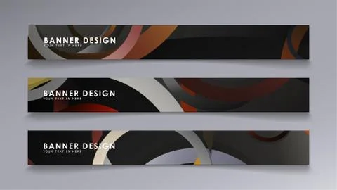 Rectangular vector banners against the background of stacked rings. compositi 库存插图