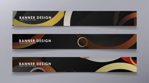 Rectangular vector banners against the background of stacked rings. compositi イラスト素材