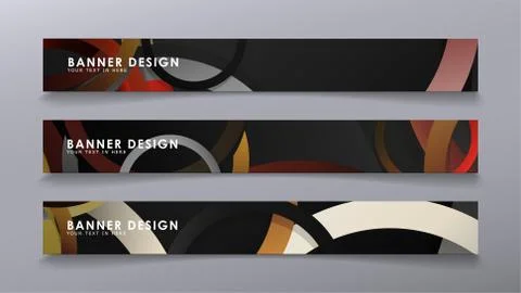 Rectangular vector banners against the background of stacked rings. compositi イラスト素材