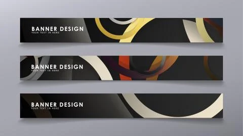 Rectangular vector banners against the background of stacked rings. compositi 库存插图