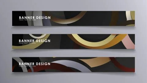 Rectangular vector banners against the background of stacked rings. compositi イラスト素材