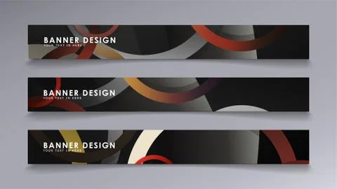 Rectangular vector banners against the background of stacked rings. compositi Illustrazione stock