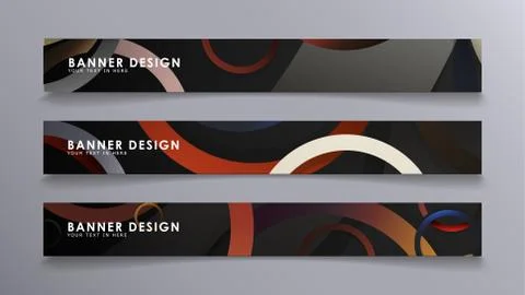 Rectangular vector banners against the background of stacked rings. compositi イラスト素材