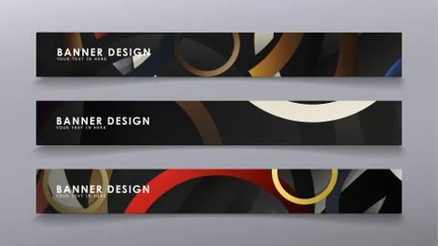 Rectangular vector banners against the background of stacked rings. compositi イラスト素材