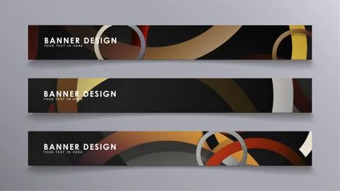 Rectangular vector banners against the background of stacked rings. compositi Stock Illustration