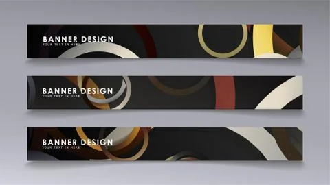 Rectangular vector banners against the background of stacked rings. compositi 스톡 일러스트