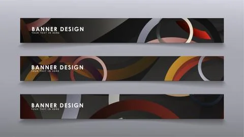Rectangular vector banners against the background of stacked rings. compositi 스톡 일러스트