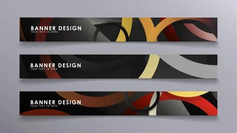 Rectangular vector banners against the background of stacked rings. compositi 库存插图