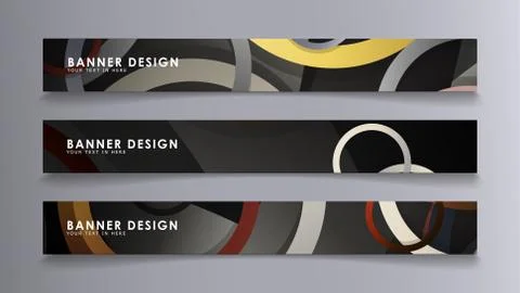 Rectangular vector banners against the background of stacked rings. compositi イラスト素材