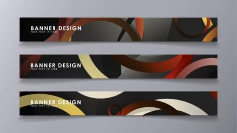 Rectangular vector banners against the background of stacked rings. compositi Stock Illustration