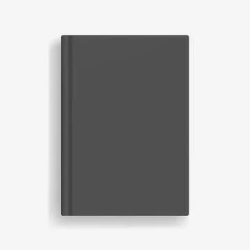 Rectangular vector blank black realistic book mockup Stock Illustration