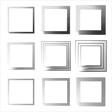 Rectangular vector frame. black square shape borders. Vector borders grunge Stock Illustration