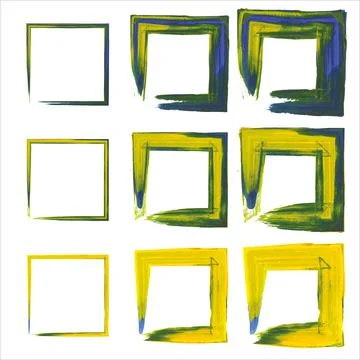 Rectangular vector frame. black square shape borders. Vector borders grunge Stock Illustration