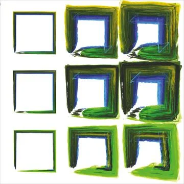 Rectangular vector frame. black square shape borders. Set of design elements. Stock Illustration