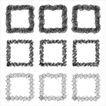 Rectangular vector frame. borders set. Set of design elements. Stock Illustration