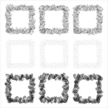 Rectangular vector frame. borders set. Set of grunge square. Stock Illustration