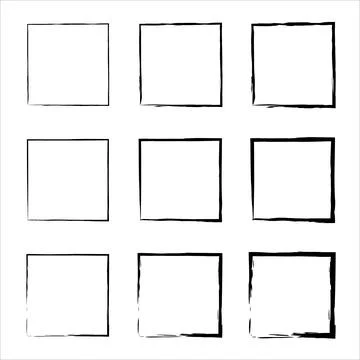 Rectangular vector frame. Grunge ink illustration. rectangular shapes. Stock Illustration