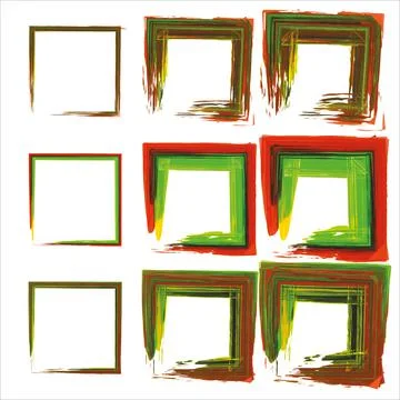 Rectangular vector frame. Vector black painted squares. Grunge style set of Stock-Illustration