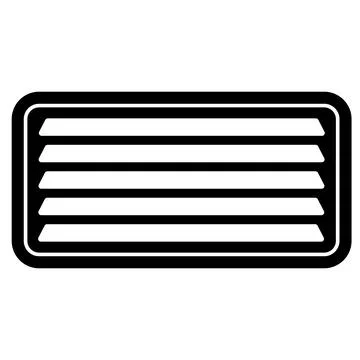 Rectangular Vent Icon, ventilation air flow cooling, heating HVAC Stock Illustration