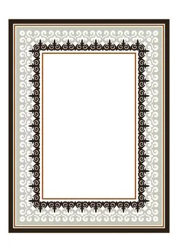 Rectangular Vertical Islamic Asian Kazakh national ornament ornament frames.  Stock Illustration