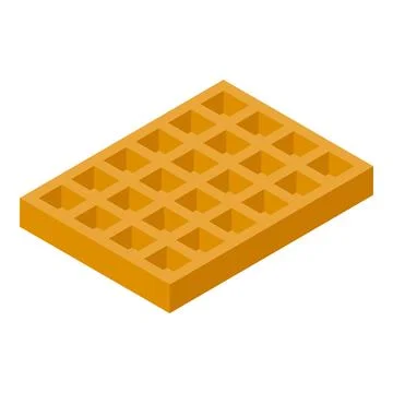Rectangular waffle iron making a delicious breakfast treat Stock Illustration