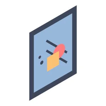 Rectangular wall picture icon, isometric style Illustrazione stock