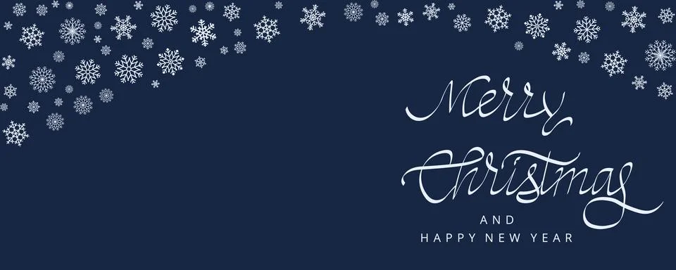Rectangular wave border made of snowflakes, isolated on dark background wit.. Stock Illustration