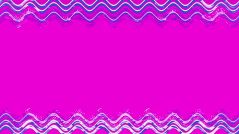 Rectangular wavy, richly decorated neon glowing blue, square frame, horizon.. Stock Footage 270315407