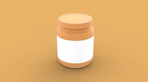 Rectangular white blank label premium plastic container template isolated on  Illustrazione stock