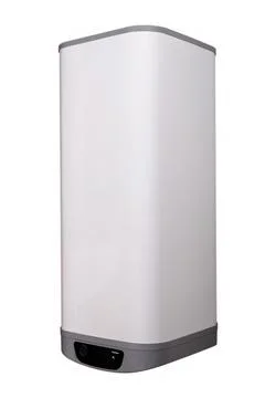 Rectangular white boiler with mechanical control. 100 liters Stock Photos