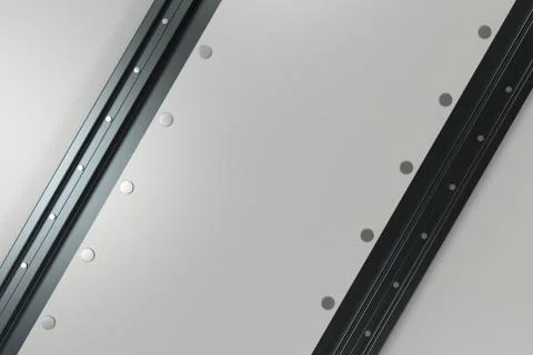 Rectangular white plate on black and white background with rivets 库存插图