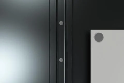 Rectangular white plate on black background with rivets イラスト素材