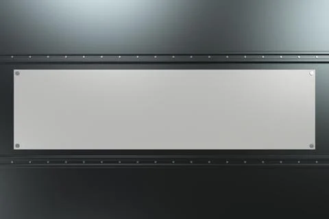 Rectangular white plate on black background with rivets イラスト素材