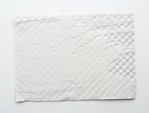 Rectangular white sheet of paper on white background, Foto stock