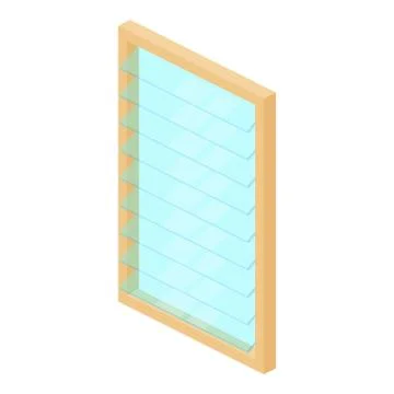 Rectangular window frame icon, isometric 3d style 库存插图