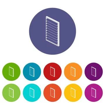 Rectangular window frame icons set vector color イラスト素材