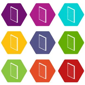 Rectangular window frame icons set 9 vector イラスト素材
