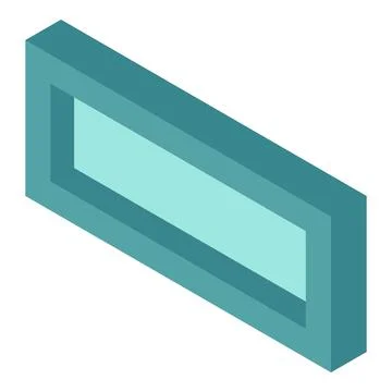 Rectangular window icon isometric vector. Narrow transparent rectangular window Illustrazione stock