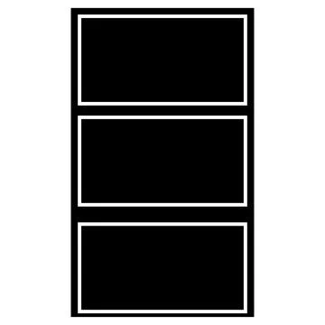 Rectangular window silhouette for house isolated on white background. Clipart Stock Illustration