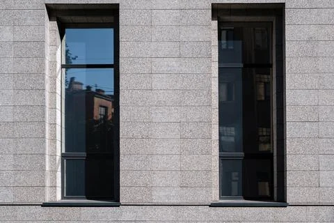 Rectangular windows on gray. Stock Photos