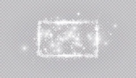 Rectangular winter snow frame border with stars, sparkles and snowflakes on 스톡 일러스트