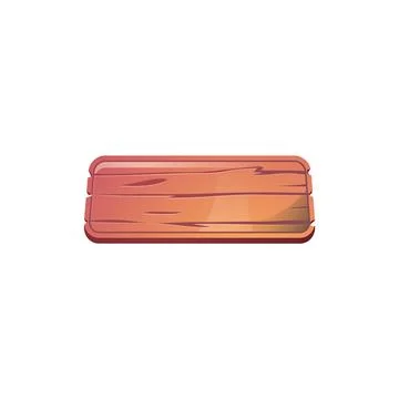 Rectangular wooden button game design ui element. Illustrazione stock