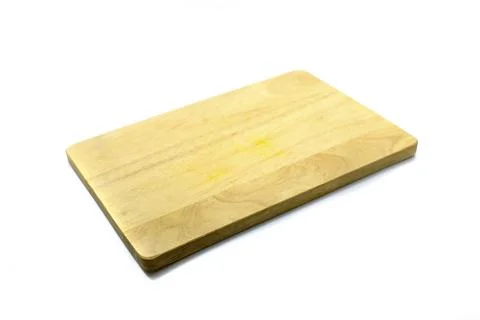Rectangular wooden cutting board for cutting food isolated on a white Stock Photos