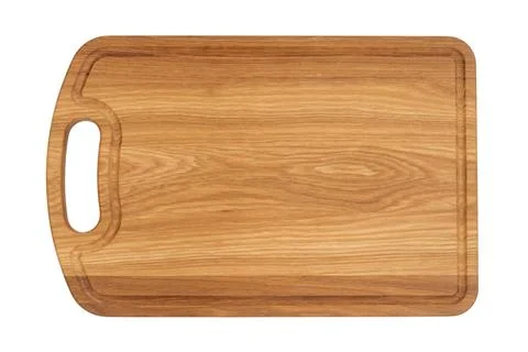 Rectangular wooden cutting board isolated on white background. Empty wooden.. Stock Photos