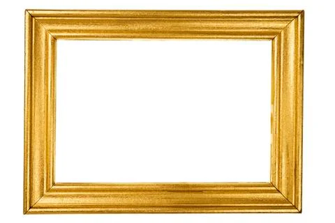 Rectangular wooden frame painted with gold Stock Photos