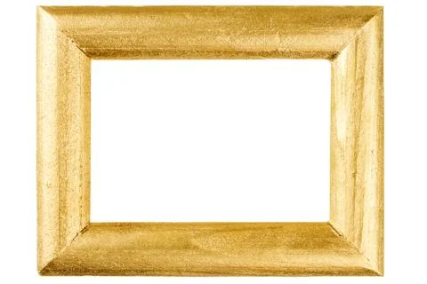 Rectangular wooden frame painted with gold Foto stock