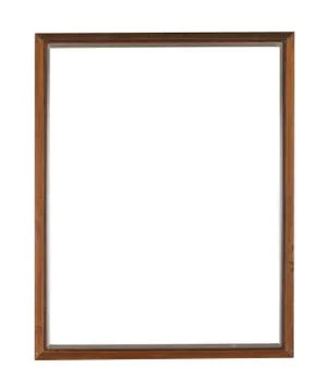 Rectangular wooden frame for painting or picture isolated on a white backgrou Stock Photos