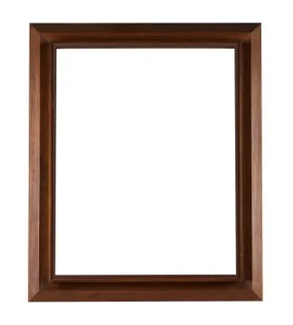 Rectangular wooden frame for painting or picture isolated on a white backgrou Stock Photos