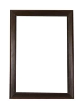 Rectangular wooden frame for painting or picture isolated on a white backgrou Stock Photos