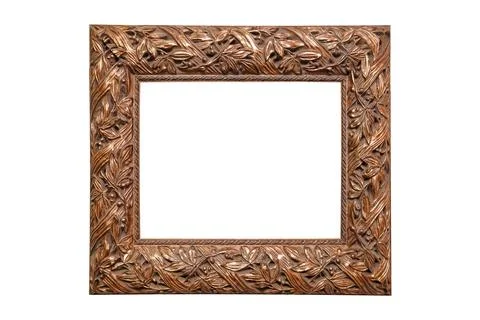 Rectangular wooden photo frame border artistic classical gallery thick deco.. Foto stock